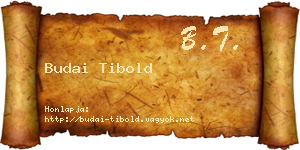 Budai Tibold névjegykártya